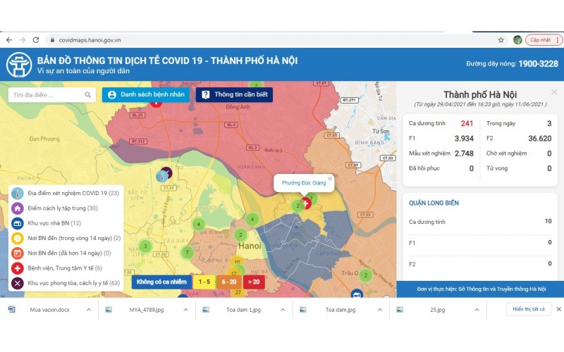 Hà Nội đã chính thức ra mắt “Bản đồ thông tin dịch tễ Covid-19 Hà Nội”. (Nguồn ảnh: nhandan.vn)